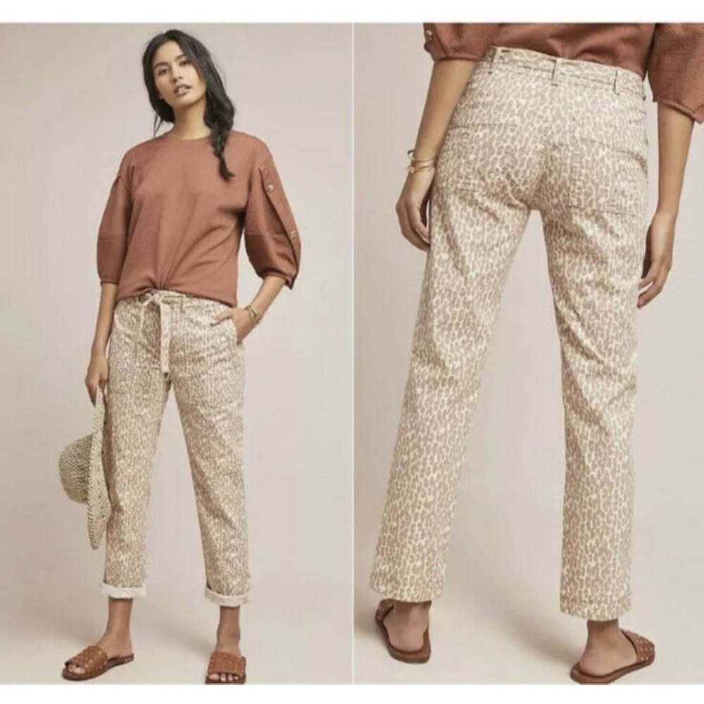 New Anthropologie The Wanderer Ponk Leopard Pant
